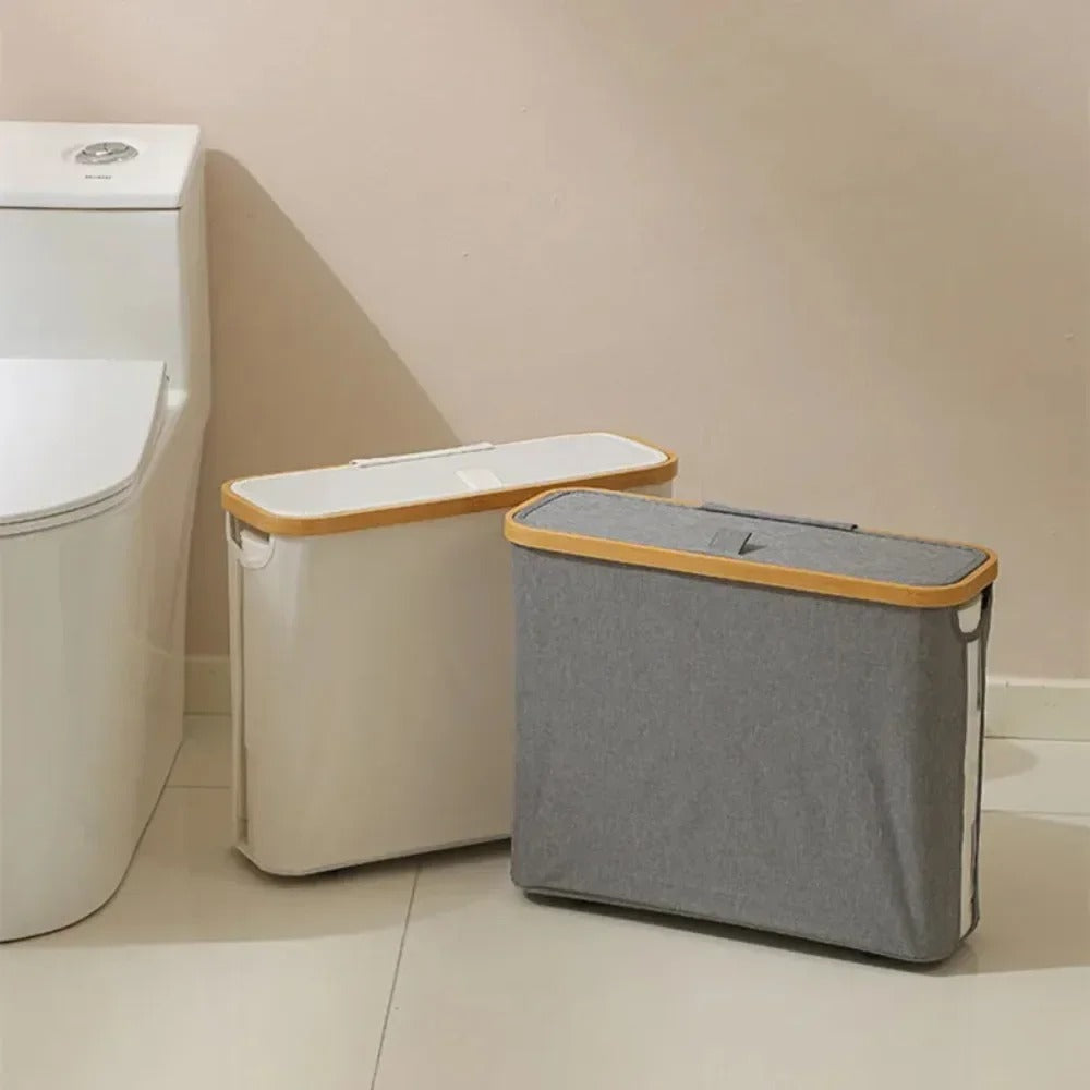 Panier de rangement pour rouleaux de papier toilette WC Design Slim avec Couvercle